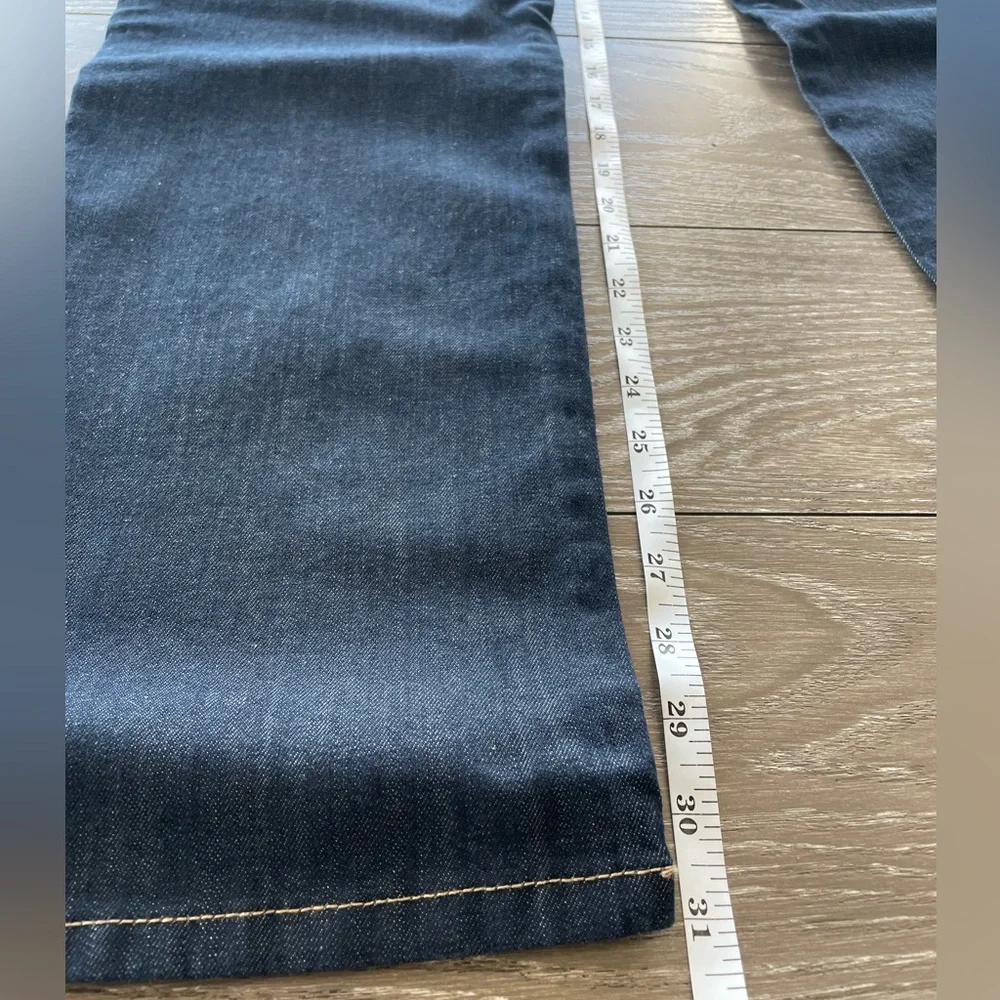 Zara Dark Wash High Rise Straight Leg Jeans - Picture 3 of 5
